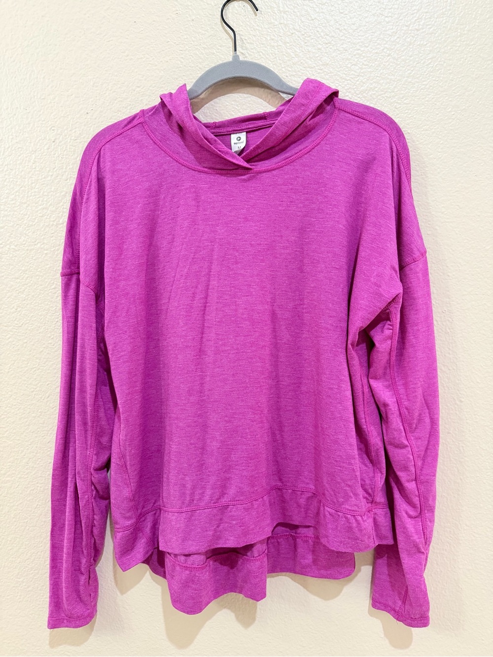 90 Degree by Reflex Pink Magenta Hooded Top Shirt Women's Size M Soft Knit
